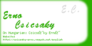 erno csicsaky business card